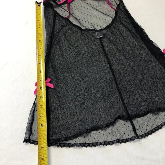 VICTORIA'S Secret Black & Pink Mesh Babydoll Chemise Size Small - Picture 8 of 9
